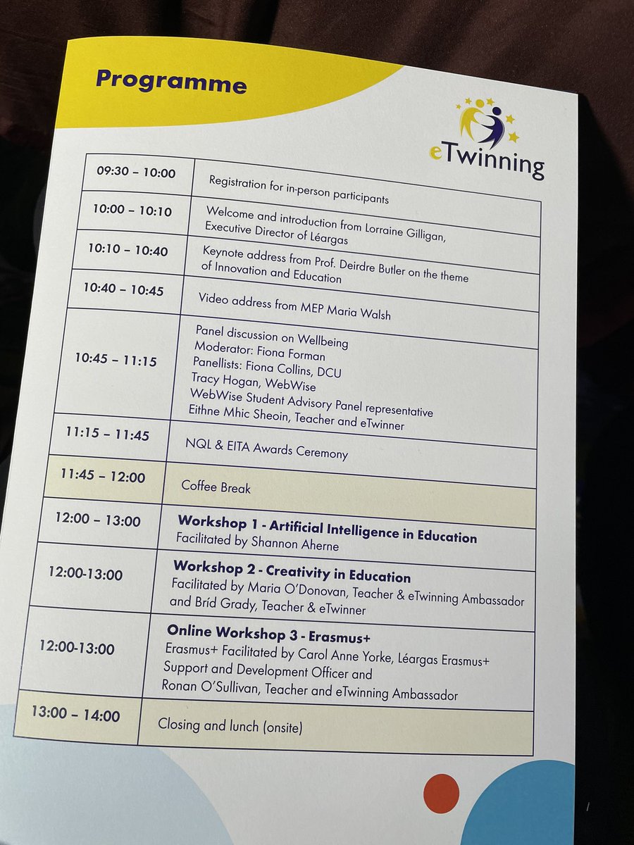 What a Jam Packed programme we have this morning @thegibsonhotel for the #eTwinning #NationalConference23 @Leargas @Leargas_etwinn