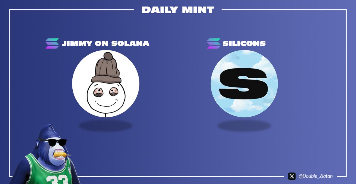 11/11 #dailymint

UTC (1st Phase)/Public Price/Supply

@solana 
1⃣ @jimmycoinsol WL PHASE/14:00/0 ◎/600
2⃣ @SILICONS_CAW Pre Sale/22:00/1.9 ◎/500

#NFT #NFTs #NFTCommunity #nftcollectioner