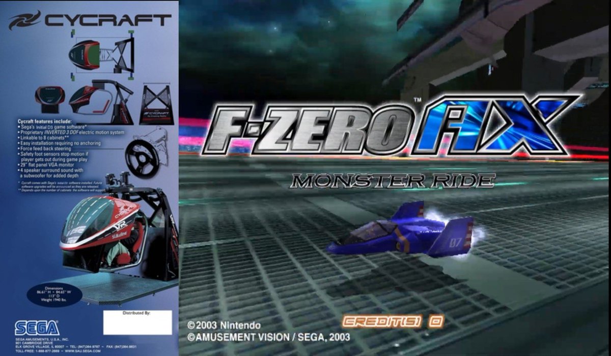 MThunderwing's tweet photo. One more #FZero AX video. This one is the #MonsterRide version, an F-Zero AX variant intended to be played on a gigantic motion simulator cabinet called the #Cycraft. I'd never even heard of this version until earlier this year, now I'm playing it at home!
https://t.co/rqalWRGtXQ https://t.co/vvrECuC62b