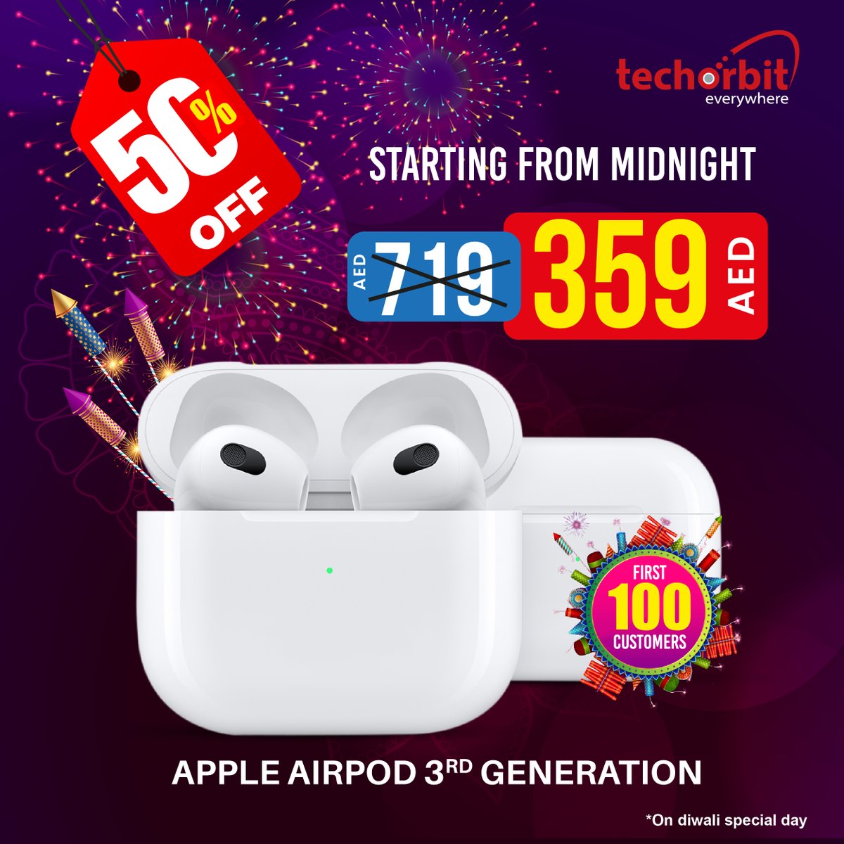 Techorbit2003's tweet image. Illuminate your Diwali with joy! 🪔✨ Be among the first 100 customers to experience exclusive celebrations and special surprises. Let the festival of lights brighten your moments! 🎉 #DiwaliCelebrations #limitedoffer  #TimeToTreatYourself