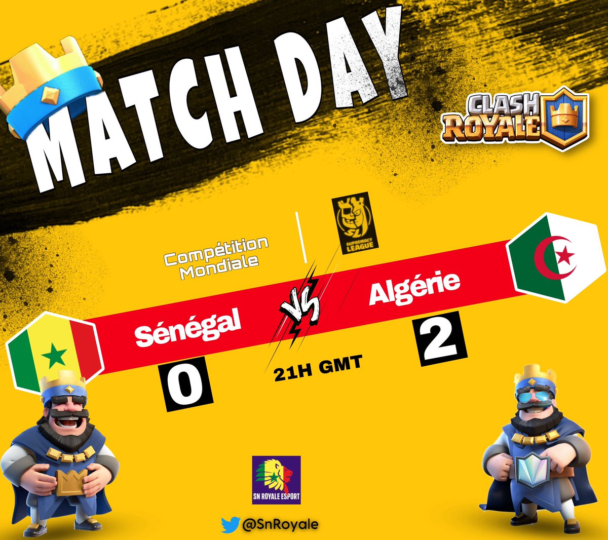 SnRoyale's tweet image. Deuxième match de la @CR_Supremacy soldé par une défaite contre une très belle équipe de l’@TeamALGERIA1 .
Le travail continue GG équipe