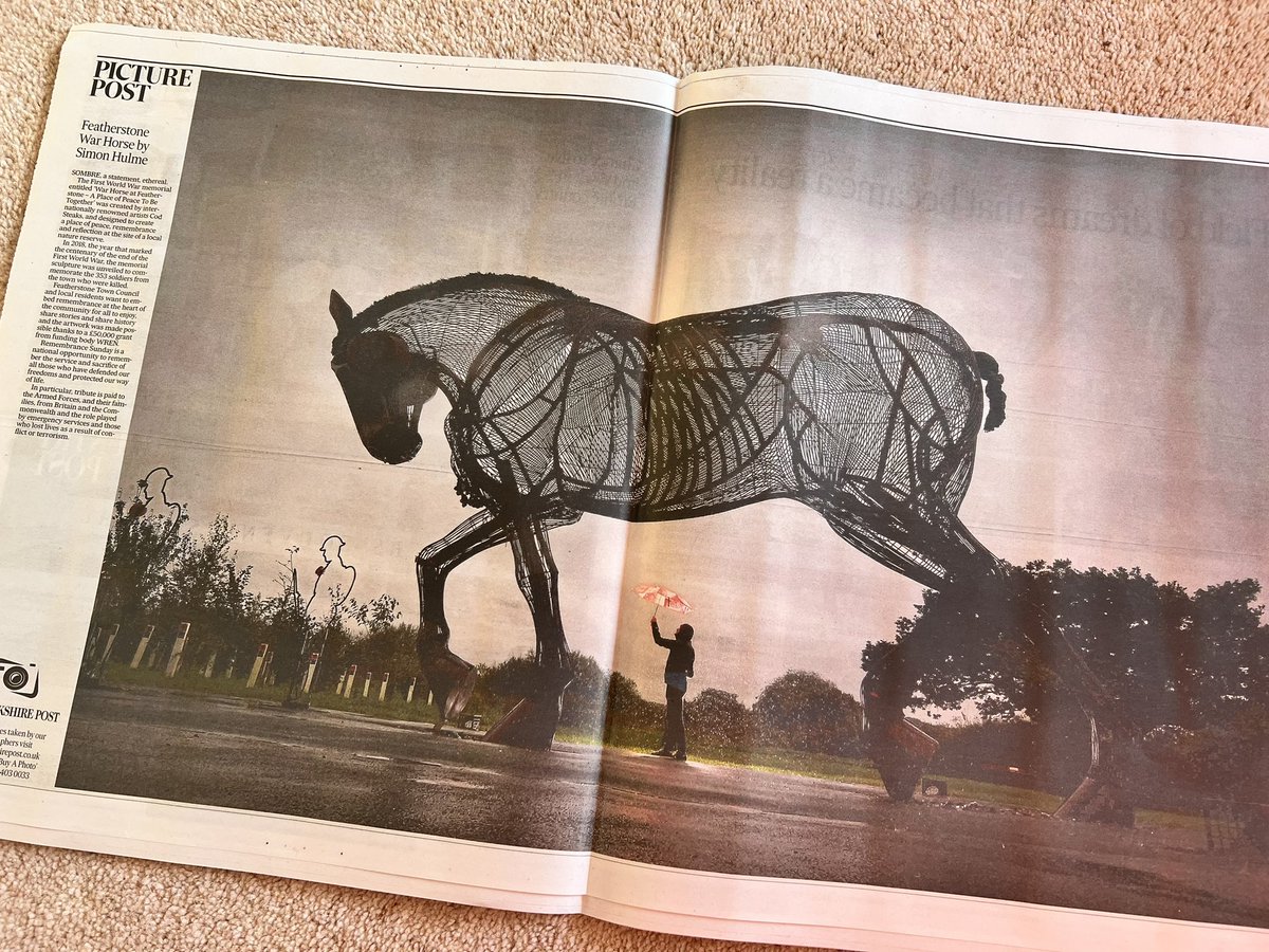 This is certainly one of those photos I wish I had taken myself! Superb shot @SimonHulmeYPN in today’s @yorkshirepost of the Featherstone War Horse @saveourshires