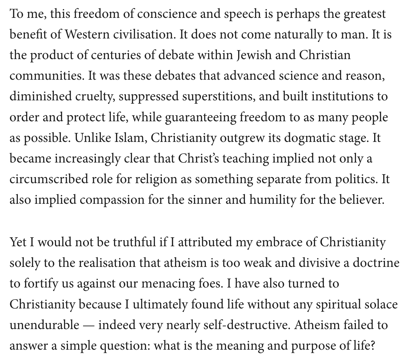 Niall Ferguson on X: But part of her reason is personal and spiritual: 3/4   / X