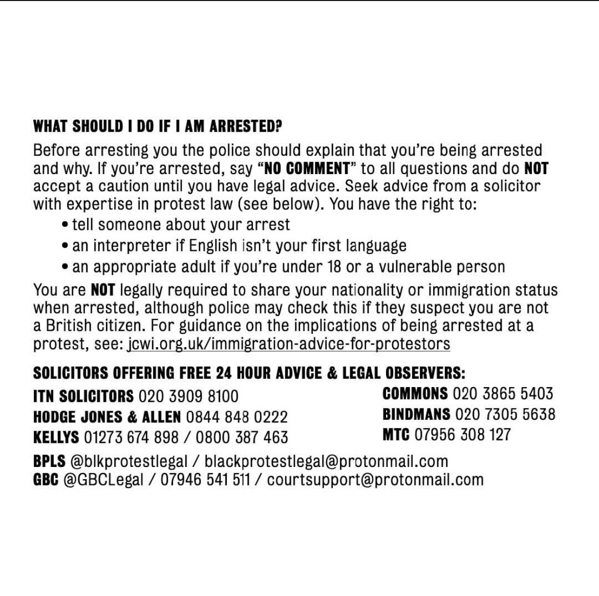 for those protesting for Palestine today in London. please read and know your rights.