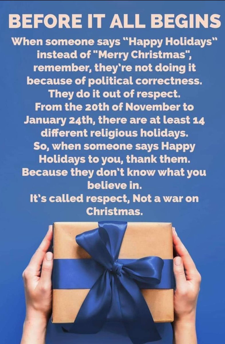 #DearGOP #DearMaga There is NO 'war on Christmas'. So...Merry Christmas, a little early. And Happy Holidays, too.