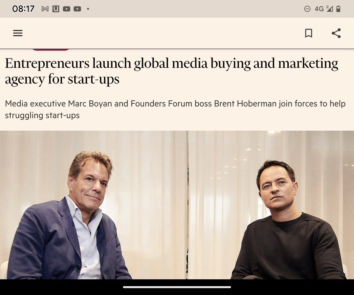 Brent Hoberman (@brenthoberman) on Twitter photo Great to be able to announce <a href="/Founders_Forum/">Founders Forum Group</a> partnership w <a href="/MarcBoyan/">Marc Boyan</a> Miroma Group to launch MFN, a media buying agency to support startups and scaleups globally. Getting them most favoured nation deals before they would otherwise! Great to be able to announce <a href="/Founders_Forum/">Founders Forum Group</a> partnership w <a href="/MarcBoyan/">Marc Boyan</a> Miroma Group to launch MFN, a media buying agency to support startups and scaleups globally. Getting them most favoured nation deals before they would otherwise!
