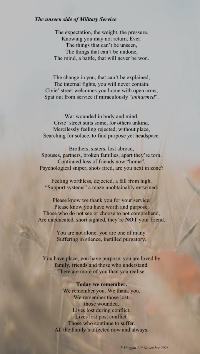 “At the eleventh hour, on the eleventh day, of the eleventh month - we will remember them.”

         🎖️We remember Everyday🎖️