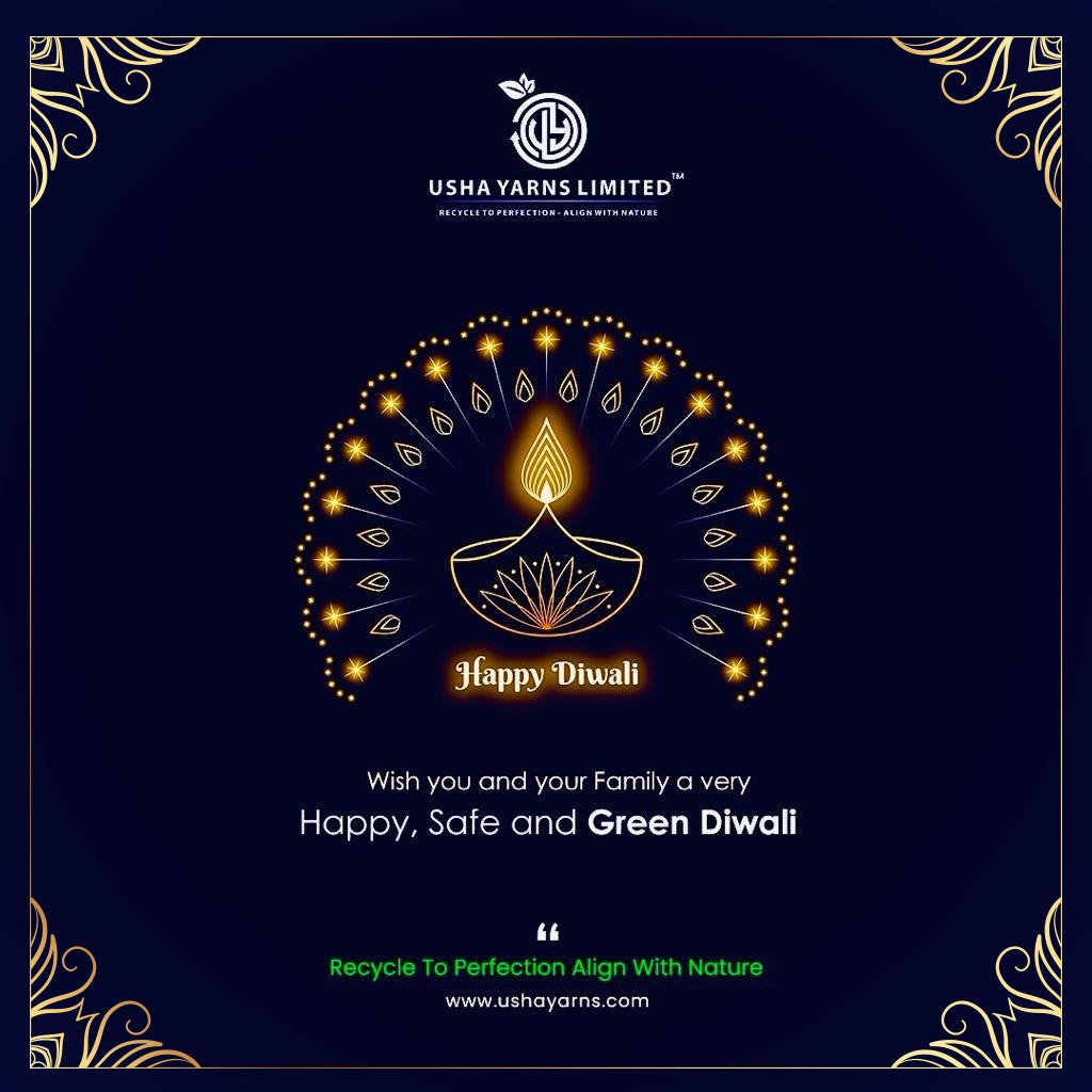 May this Diwali light up your life with happiness and prosperity while keeping our planet green and clean. Wishing you a joyous and eco-friendly Diwali!#HappyDiwali #happydiwali2023  #ushayarnsltd #diwalicelebration #Diwali