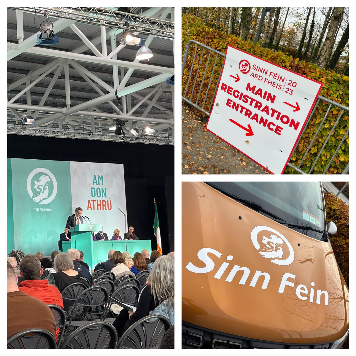 All happening here in Athlone as day 2 of the <a href="/sinnfeinireland/">Sinn Féin</a> Ard Fhéis starts  #SFAF23