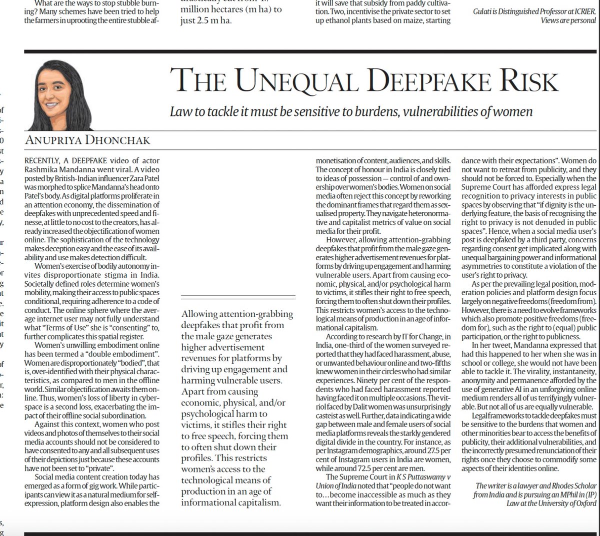 Anupriya Dhonchak (@anupriyadh_19) on Twitter photo Digital version paywalled for now but out in print on the editorial page of today’s <a href="/IndianExpress/">The Indian Express</a>. Digital version paywalled for now but out in print on the editorial page of today’s <a href="/IndianExpress/">The Indian Express</a>.