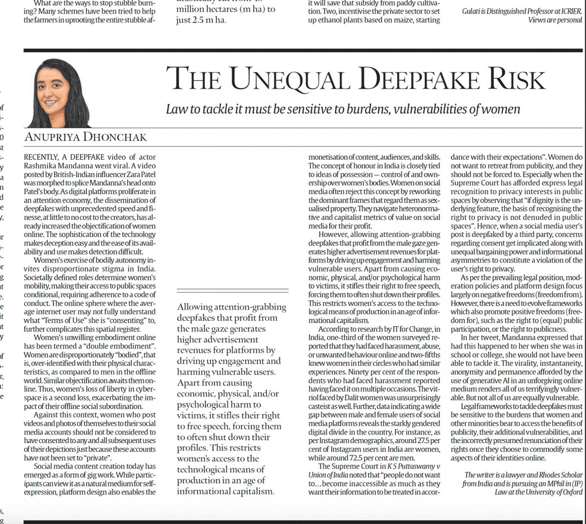 Digital version paywalled for now but out in print on the editorial page of today’s @IndianExpress.