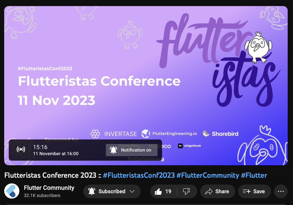 hfz_rana's tweet image. Live Now Join Us🚦
#flutterdev #flutter #flutterconference
youtube.com/live/9UAOMzl7N…