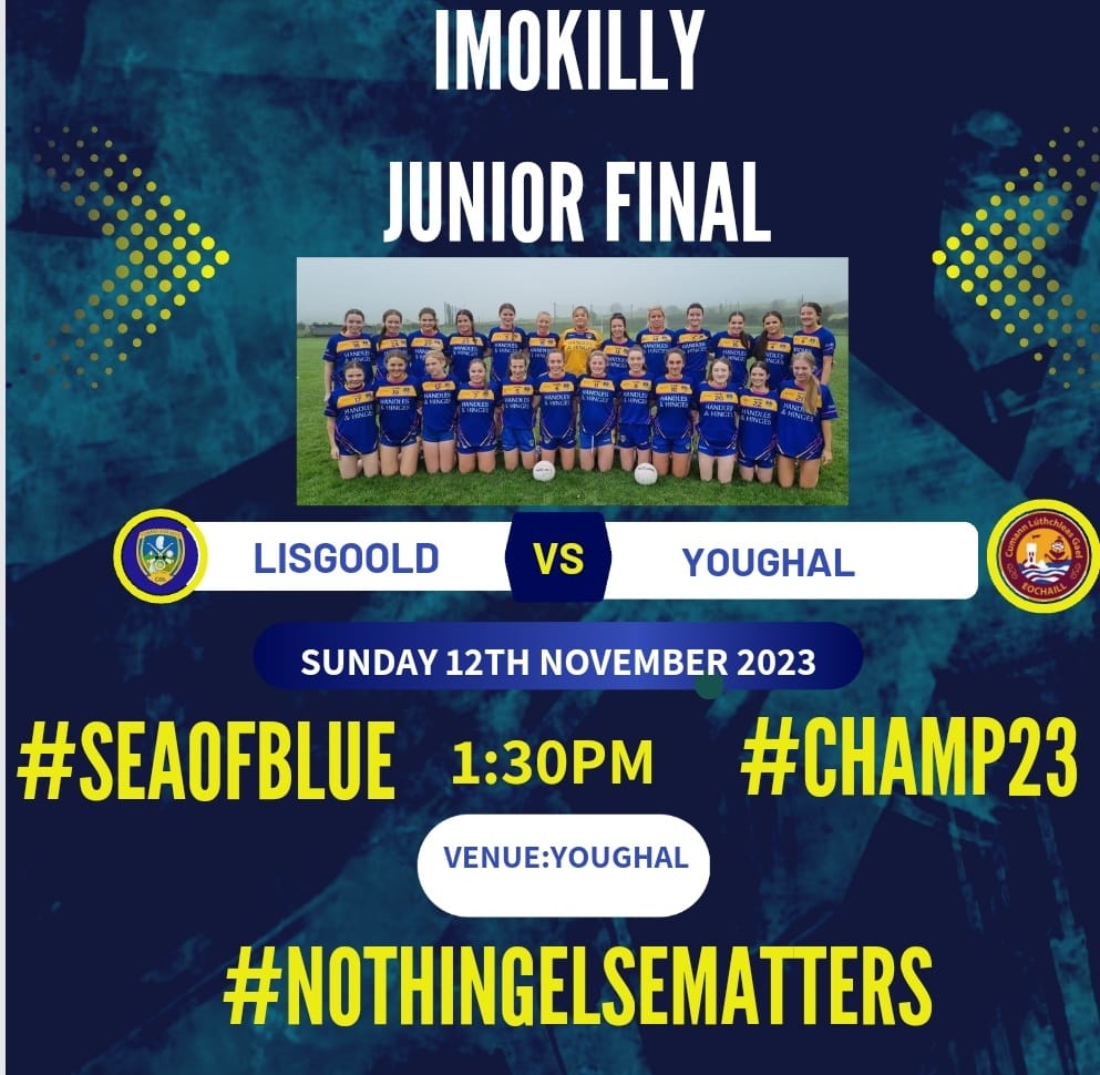 All roads lead to youghal tomorrow. Come support these girls in their last game of the season 💙💛