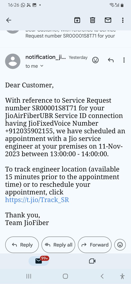 prashantve41171's tweet photo. Please someone tell me when this jio airfiber engineer will come. https://t.co/uHZNrEbrFL