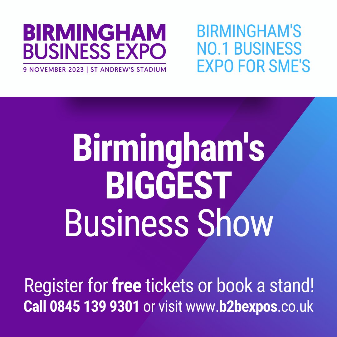 Come and network with local business owners, directors, decision makers and entrepreneurs at the Birmingham Business Expo on 9th November b2bexpos.co.uk/event/birmingh…