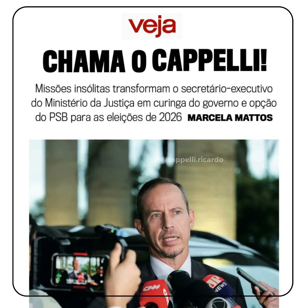 Bom dia! Trago a reportagem na <a href="/VEJA/">VEJA</a> desta semana em que conto um pouco minha trajetória no Governo do Presidente Lula pelo <a href="/mjspgov/">Ministério da Justiça e Segurança Pública</a> sob a liderança dele e do ministro Flávio Dino. A matéria completa está disponível na edição impressa ou no site da publicação. 👍