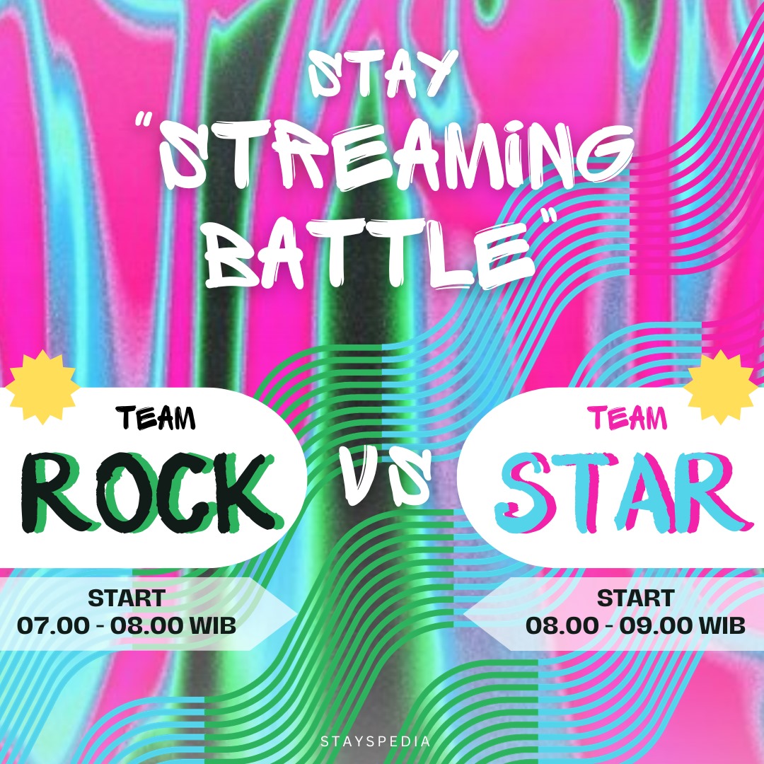 stayspedia_id's tweet image. 🔥LET'S GO STAY, SATU JAM MENUJU STREAM BATTLE🔥

 TEAM ROCK🎸
~Stay yg memiliki tanggal lahir ganjil
~Streaming start 19.00-20.00 WIB

TEAM STAR⭐️
~Stay yg memiliki tanggal lahir genap 
~Streaming start 20.00-21.00 WIB

Pilih teammu !
#TeamROCK #TeamSTAR #INASTAYStreamBattle