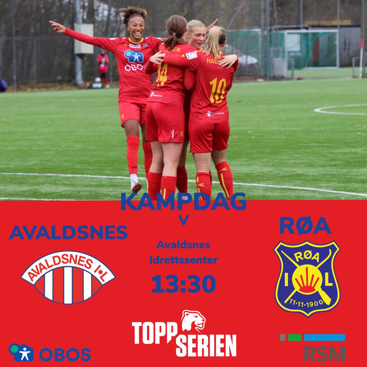 KAMPDAG🔥

🆚 Avaldsnes
⏰ 13:30
🏟️ Avaldsnes Idrettssenter
📺 TV2Play 

#obos #rsmnorge