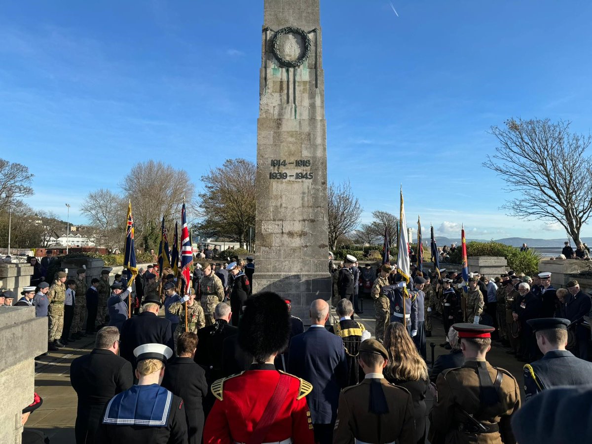SwanseaCouncil's tweet image. Good Morning on Armistice Day. Scenes from Swansea at the National Two Minute Silence