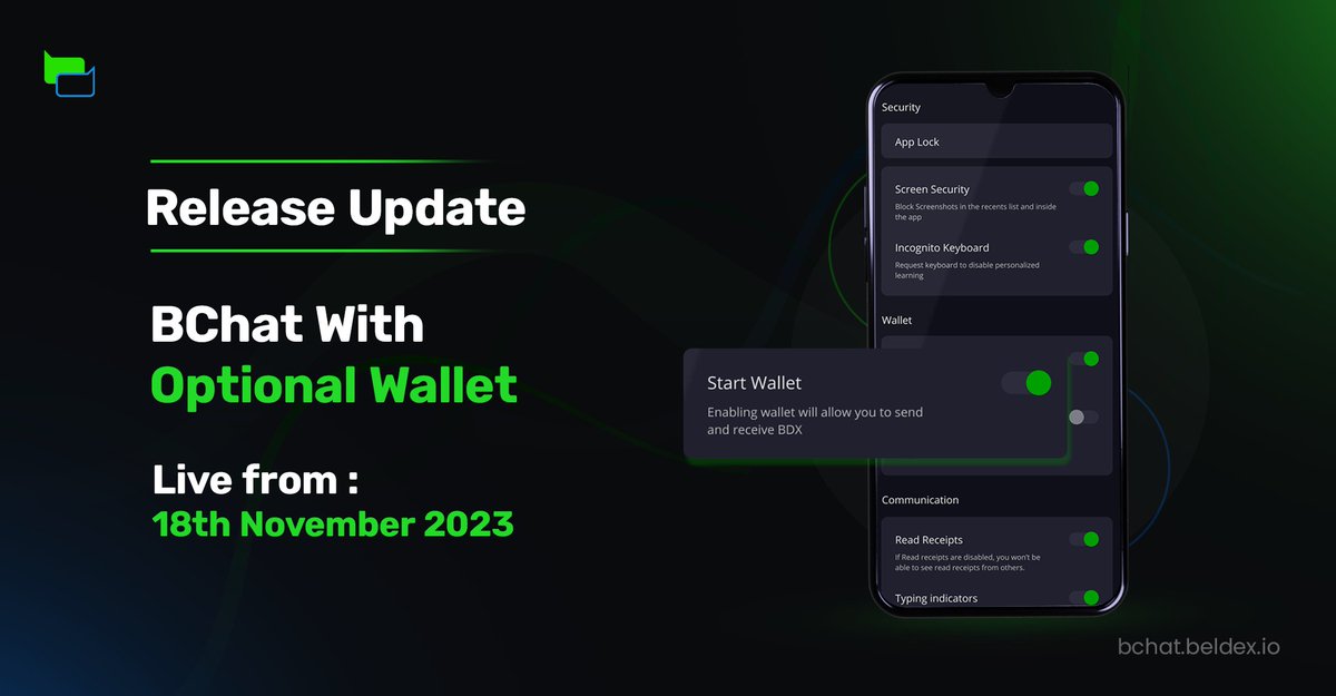 Optional Wallet option on #Bchat app