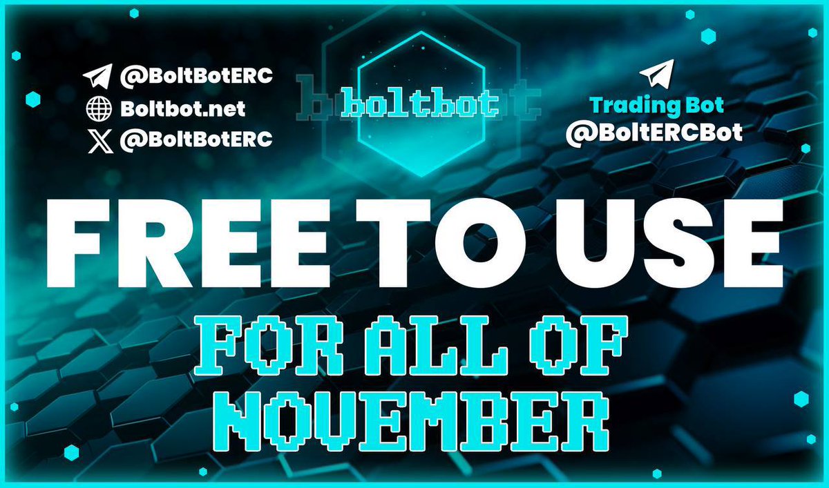 ⚡BOLTVEMBER

BoltBot is now completely free to use for the entirety of November.

Statistics are proving that our free-to-use period is proving to be effective at driving growth. We look to continue to drive growth for the remainder of November.

Watch out, $BOLT is coming.. ⚡