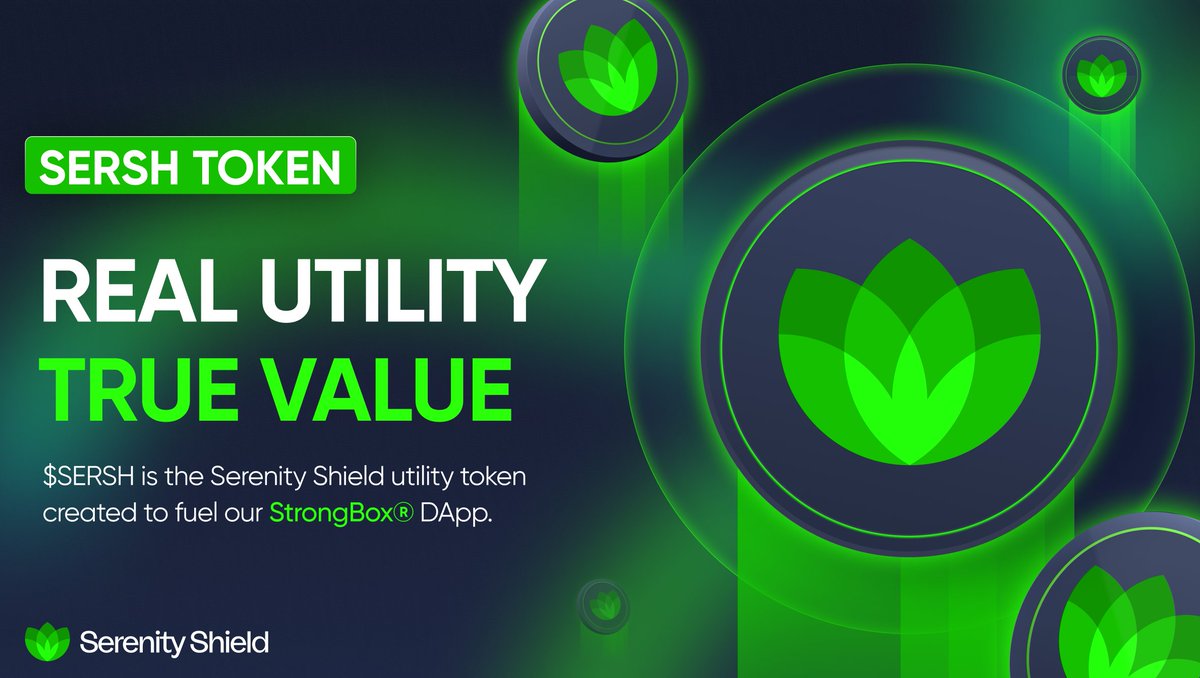 SerenityStech's tweet photo. Unlike #crypto meme tokens, #SERSH is utility-driven! 

Use it for #StrongBox subscriptions, stake early to build your bag, and participate in various activities to access partner services within the ecosystem! 💎

Real #blockchain utility, true value for our #HODL community🌎 https://t.co/nnBkwMBrEa