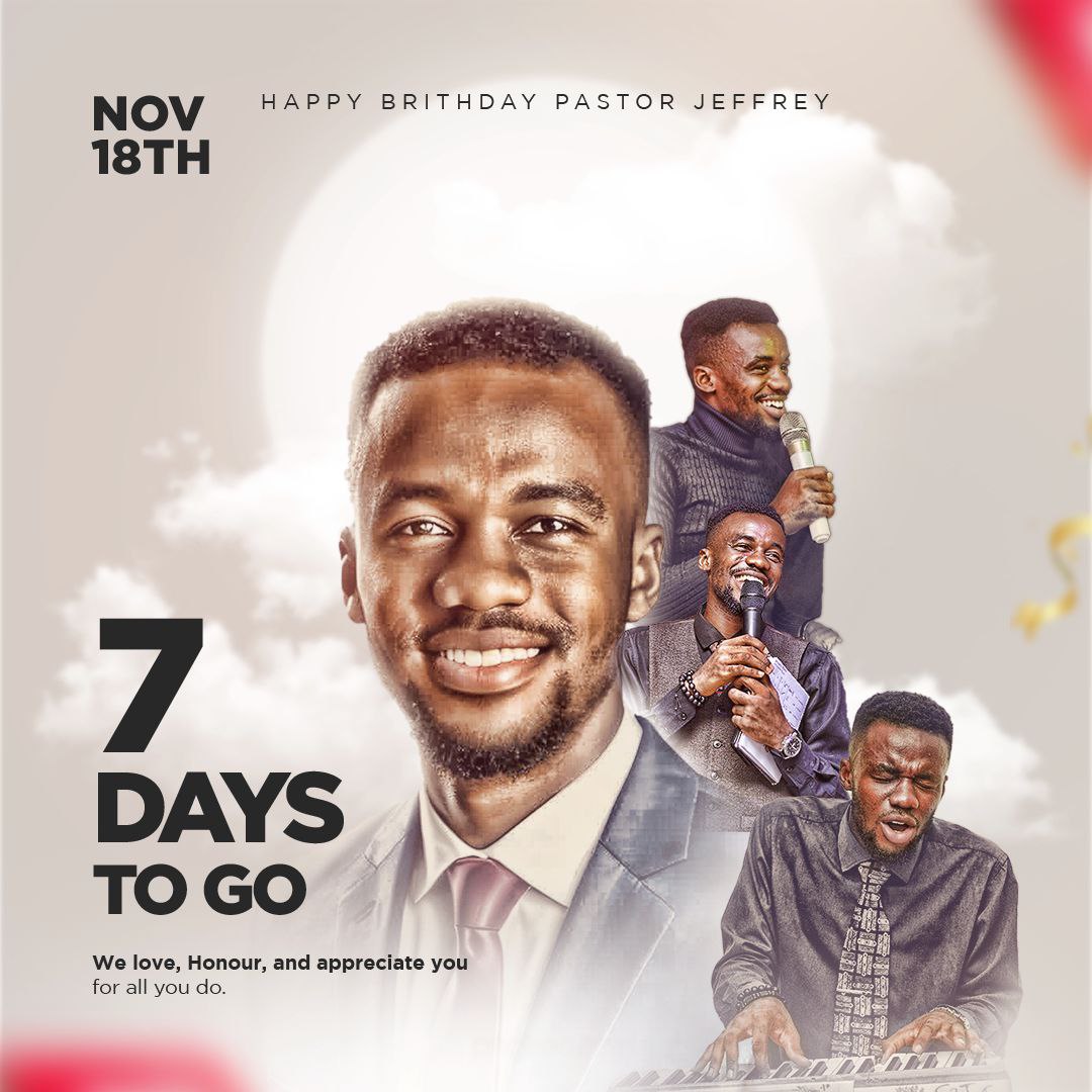 gracetribeintl's tweet photo. It's exactly one week to Pastor's birthday.
Praise God. Let's keep the wishes, love gifts coming. Remember your show of honour. The day approaches.
#peejay #gracetribe #birthday https://t.co/VOat8iwnhN