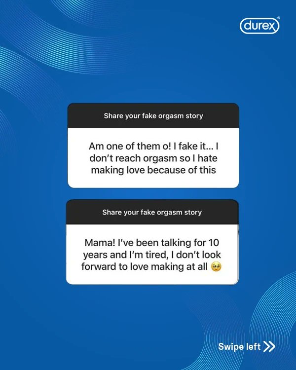 DurexNG's tweet photo. The conversation continues...
The stories keep pouring in, and we are encouraged by everyone who's lending their voice to this real issue - Orgasm inequality.
#StopFakingIt #Durex #DurexNG https://t.co/ukQcEaCbQE
