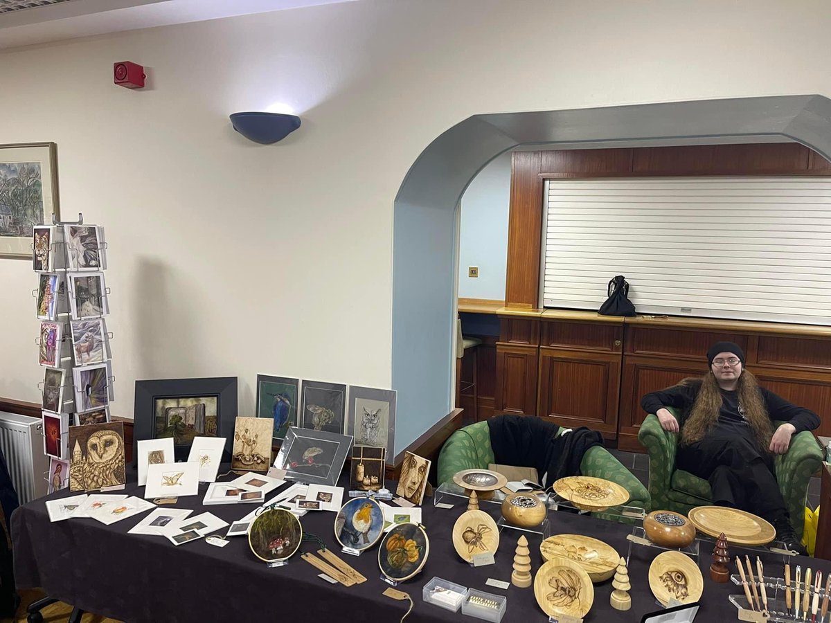 pennyirvineart's tweet photo. All set up with @NWoodturning  for the North Coast Artists sale in the Pentland Hotel. We are here 11-3 today why not come along for some Christmas shopping 😊 https://t.co/jaa8nDnqxd