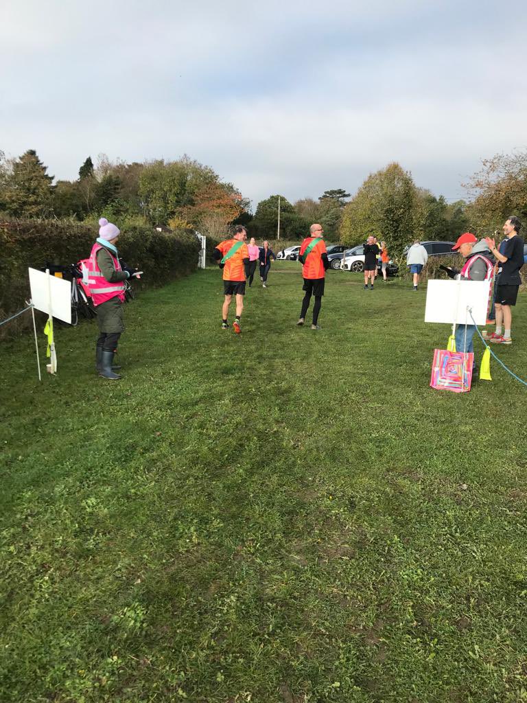What better way to celebrate your 250th parkrun then to attempt it by running backwards.  Nick and Andy finishing backwards! #loveparkrun <a href="/parkrunUK/">parkrun UK</a> #brundall #crazypeople