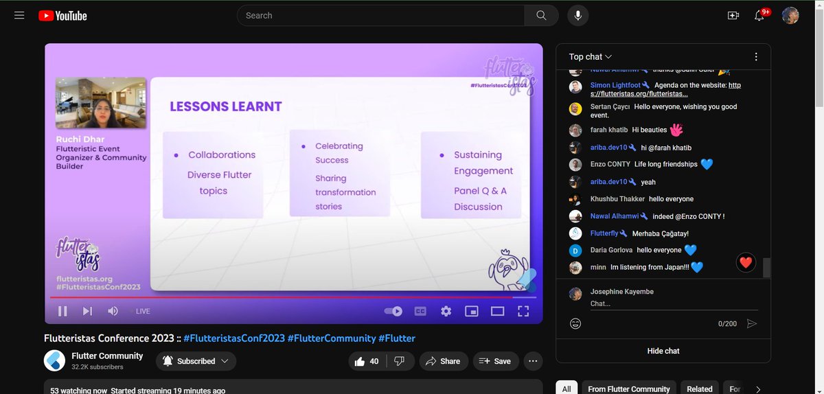 RomanaMedi's tweet image. I&apos;m watching too...
#FlutteristasConf2023...