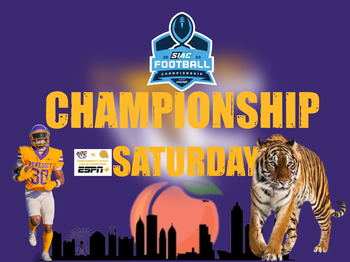 CoachJOdaffer's tweet photo. Go Tigers!
Championship Saturday!
1-0!
📍Lakewood Stadium-Atlanta, GA
📅 Saturday, November 11th
🕐 1PM ET
📺 @ESPNPlus
#WhyNotUs #EyesonthePRIZE #CWCW #ColaBuilt #DigDeep #RARE #PayTheFEE #TheBESTofBC
@HBCUGameday @SCHSL @SCFCA1 @MCAOFGA @SC_MCAssoc @yardtalkhbcu https://t.co/9ihNt6a64S