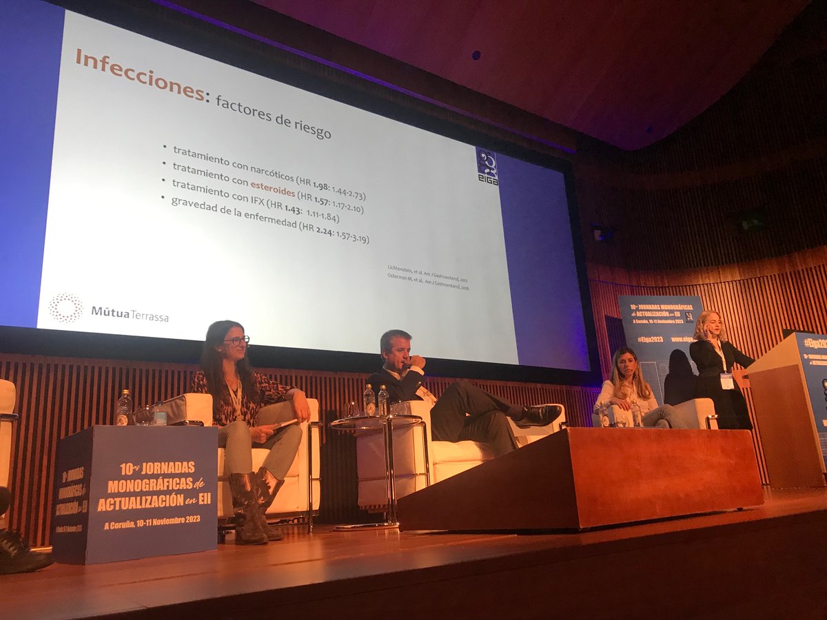 EIGA (@eigaeii) on Twitter photo #Eiga2023
<a href="/yzabanaa/">Yamile Zabana</a> <a href="/Mutua_Terrassa/">MutuaTerrassa</a>
Factores de riesgo para infección:
- Edad
- actividad de la enfermedad
- corticoides
- antiTNF #Eiga2023
<a href="/yzabanaa/">Yamile Zabana</a> <a href="/Mutua_Terrassa/">MutuaTerrassa</a>
Factores de riesgo para infección:
- Edad
- actividad de la enfermedad
- corticoides
- antiTNF
