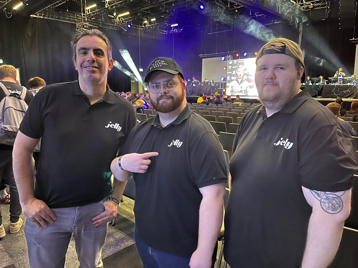 Jellymedia's tweet photo. Great to be here today to watch #EHBlackpool23 unfold! If you see our team members on site at @WGBpl, make sure to say hi! 

Thanks to @thekoyostore for our new Jelly branded polos 🤝👕 https://t.co/mIVoODrSZL