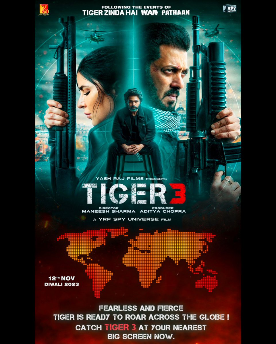 Tiger and Zoya are finally here! 🔥🔥🔥
Watch #Tiger3 in cinemas today. Book your tickets now! For worldwide cinema listings, click here - yashrajfilms.com/international/…

#YRFInternational