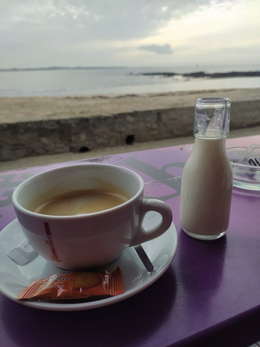 GuillouNanou's tweet image. Un bon café face à la mer et du lieu de repos de feu mon père 🙏🏼❤🌺 #larmor-plage