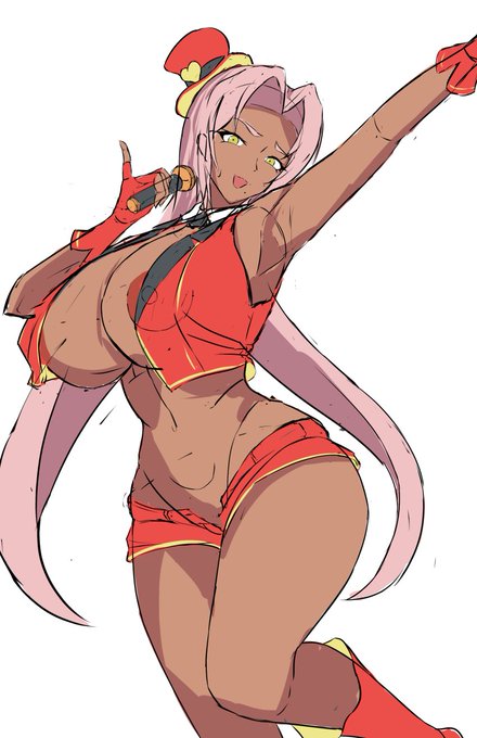 アイドル衣装のイングリッド様のラフ

服はプリズマ⭐︎イリヤのクロエのオマージュ
同じ褐色ピンク髪だし年齢差はあるけどキツくない...はず... 