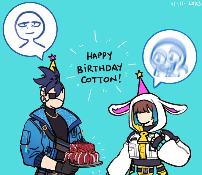 HABA DABA DOO WAHOO!!!!  🫰   

HAPPY BIRTHDAY @cottonwings!!!!!!!!!!!!!!!!!!!!!!!!!!  
MEAT CAKE DELIVERY FOR U 🍖🥓 #cottonpics 