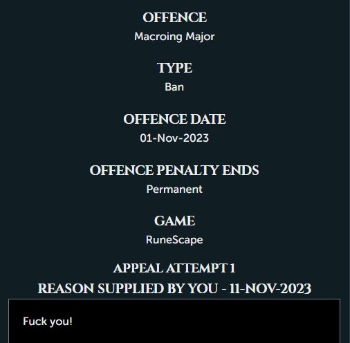 PvM_Harry's tweet photo. @JagexSupport yo can u guys do me a favour and deny this appeal so I can submit a real one https://t.co/UHxlDWq0G1