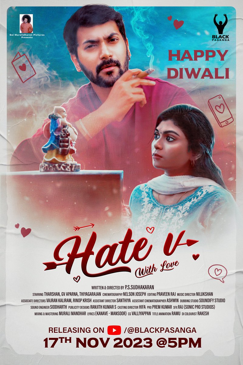 Here's the Title &amp; First Look of #HATEU_withlove 💘

#HATEU_withloveFirstlook
🌟ing-<a href="/NithieyTharshan/">Tharshan Nithiey</a>,
<a href="/Gv_Aparna01/">G v Aparna</a>,<a href="/tigerthia/">thiagarajan</a>

💰-#SaiMuralidharanPictures
🎬-<a href="/PSSudhakaran959/">P.S.Sudhakaran</a>
📽-<a href="/nelsonjoseph_c/">Nelson Joseph</a>
✂️-<a href="/editorpraveenrj/">Haileyy ✨</a>
🎶-<a href="/imnilukshan/">Nilukshan yogeshwaran</a>
📢-<a href="/prinz_prem/">Prinz Prem</a>
🎨-<a href="/Ranjith_Offl_/">Ranjith Kumar S</a>
🔗-<a href="/blackpasanga/">blackpasanga</a>