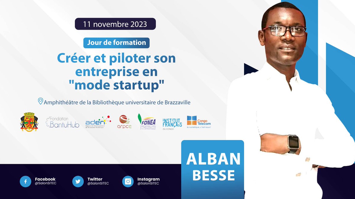 👨🏾‍🏫 Les formations SITEC ont débuté ce jour avec la session de M. @AlbanBesse portant sur la gestion des entreprises en mode startup. 

Consultant, coach en entreprise et expert certifié en leadership de soi, Alban Besse dirige "NEXTCOM", un accélérateur de projets.