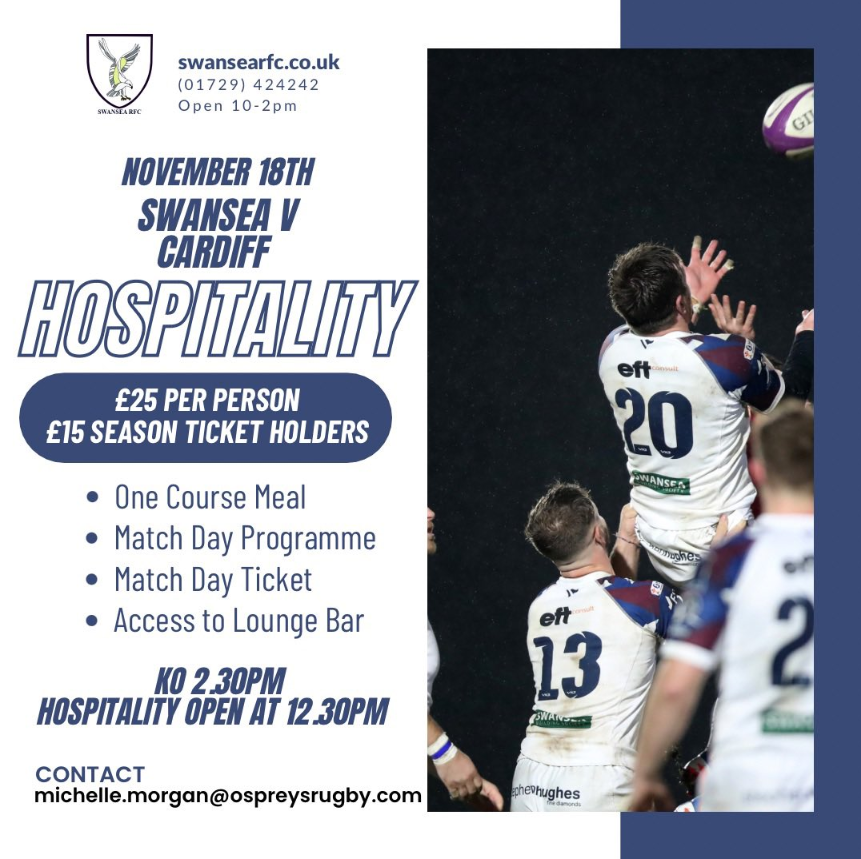 Join us at the St. Helen's Archive website launch on November 18! Come along and enjoy Swansea RFC's fantastic hospitality and an even better view of Swansea Bay! You want to make sure you get this! Please share!