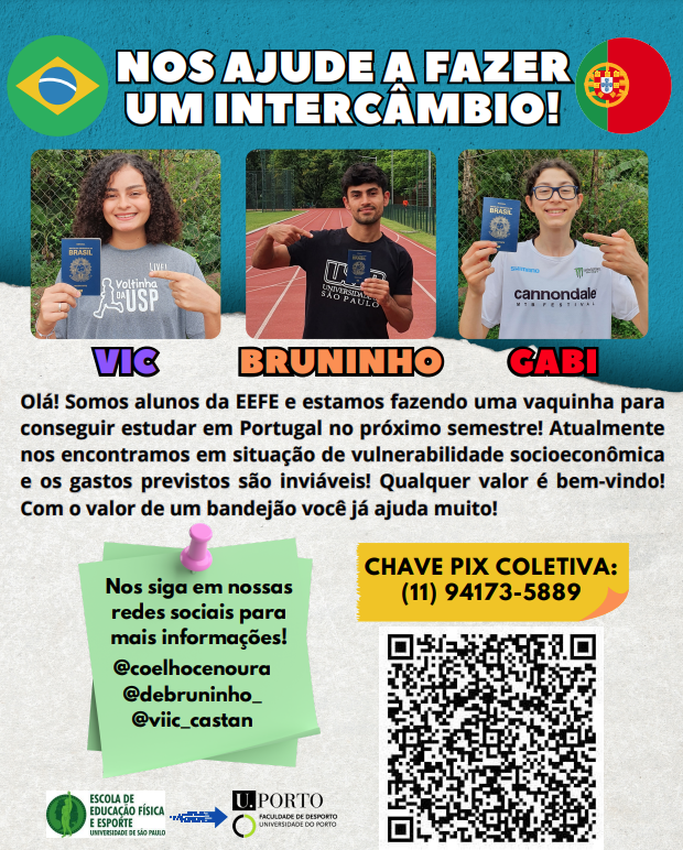 BrunodeSalesVi1's tweet photo. E aí gente, beleza? Fomos indicados pela EEFEUSP a realizar um intercâmbio em Portugal em 2024. Mas não temos condições financeiras para ir. Ajude a gente a realizar esse sonho! 🇵🇹
Estou deixando o link da nossa vaquinha, qualquer contribuição ajuda mt❤️
https://t.co/NTVN88quyF https://t.co/0f3iPlIrjY