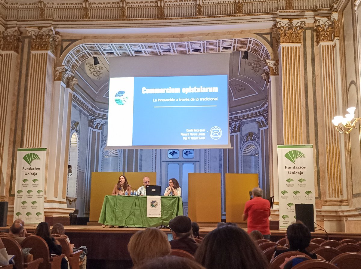 CulturaClasicaC's tweet photo. Claudia Ibarzo, Manuel Ignacio Moreno y Olga Vázquez nos presentan @CEpistularum : Commercium Epistularum: la innovación a través de lo tradicional.
#NovaeViaeV https://t.co/1pTt9K1e5e