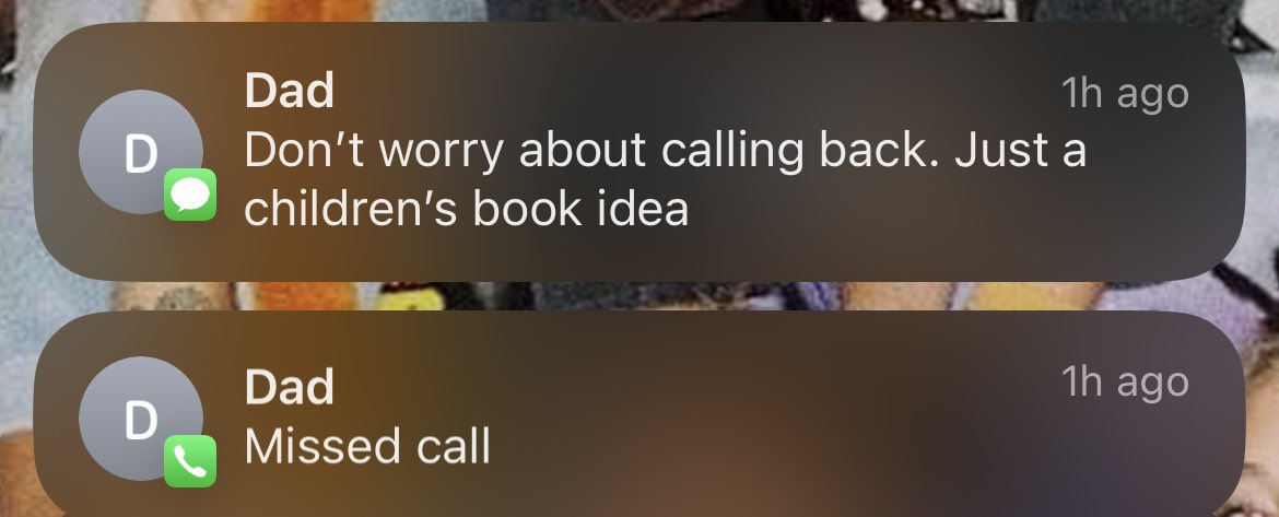 Saturday night texts from dad