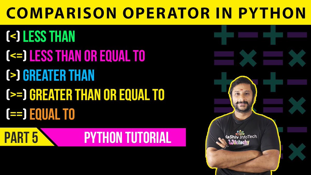 kaashivinfotech's tweet image. #5 🐍Comparison Operator in Python | Python Tutorial for Beginners #comparison #python3 #operator #python #pythontutorial #pythontutorialforbeginners #pythonprogramming #python3 #kaashivinfotech #pythontraining youtu.be/z4Whcb7nTF8