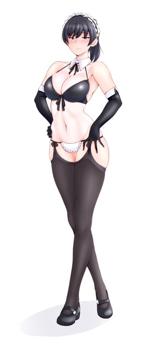 えすあいあーる様@SIRBB8のメイドビキニ塚原先輩を描かせていただきました。12月開催 #TFO13 ゴリラモーターさま「塚原響メイド」で出品予定だそうです。 