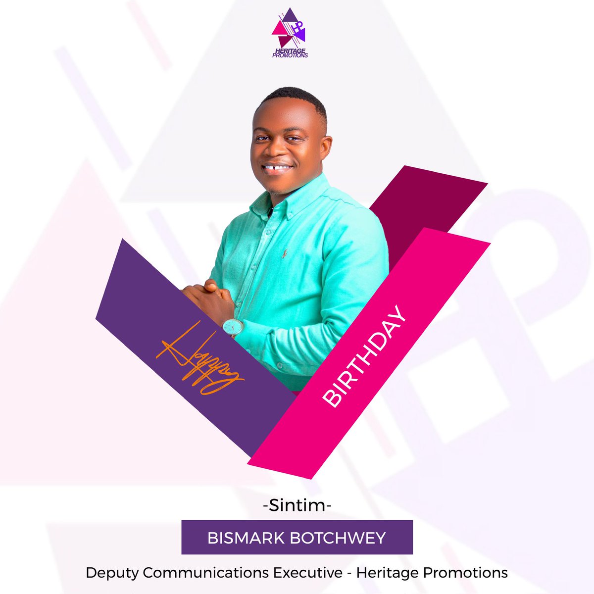 CMA_Gh's tweet photo. Happy Birthday @bisbotchwey, Deputy Communications Executive - @heritagepromogh

#CMA23 #PlayTheMusic https://t.co/fjC9Ho7FQT