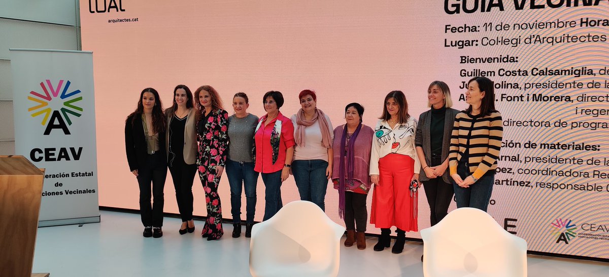 <a href="/COACatalunya/">Col·legi d’Arquitectes de Catalunya</a> <a href="/AsocVecBegona/">Asoc.Vec.Begoña</a> <a href="/asoventilla/">Asociación Vecinal Ventilla-Almenara</a> <a href="/AvLasTablas/">Asociación Vecinal Las Tablas</a> <a href="/AVVBufala/">AVV Bufalà</a> <a href="/fecav_santander/">FECAV Santander</a> <a href="/AVSantAndreuSud/">AV Sant Andreu Sud</a> <a href="/AVSantPereNord/">AV de Sant Pere Nord</a> <a href="/AvSantPere/">Associació Veïnal de Sant Pere</a> <a href="/avsantaeugenia/">AV Santa Eugènia de Ter</a> <a href="/AVSantaLucia/">PP-AV</a> Acabamos agradeciendo el trabajo de <a href="/CSCAE/">CSCAE</a> y nos emplazamos a seguir trabajando conjuntamente en mejorar las viviendas de nuestr@s vecin@s #GuíaVecinalDeRehabilitación #Barcelona #MovimientoVecinal