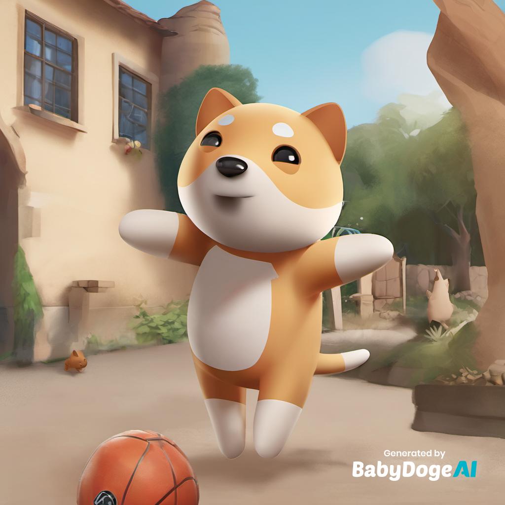BabyDoge's tweet photo. "Baby doge playing basketball" Generated via #BabyDogeAi Generate your own now at https://t.co/tyex8v7Qfm https://t.co/MWFxMdOrSV